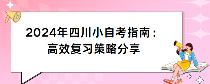 2024年四川小自考指南：高效复习策略分享